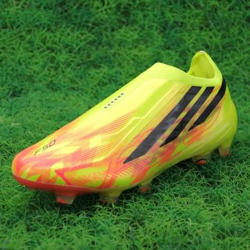 adidas F50 Hyperfast Elite Laceless FG - Solar Yellow/Core Black/Solar Turquoise